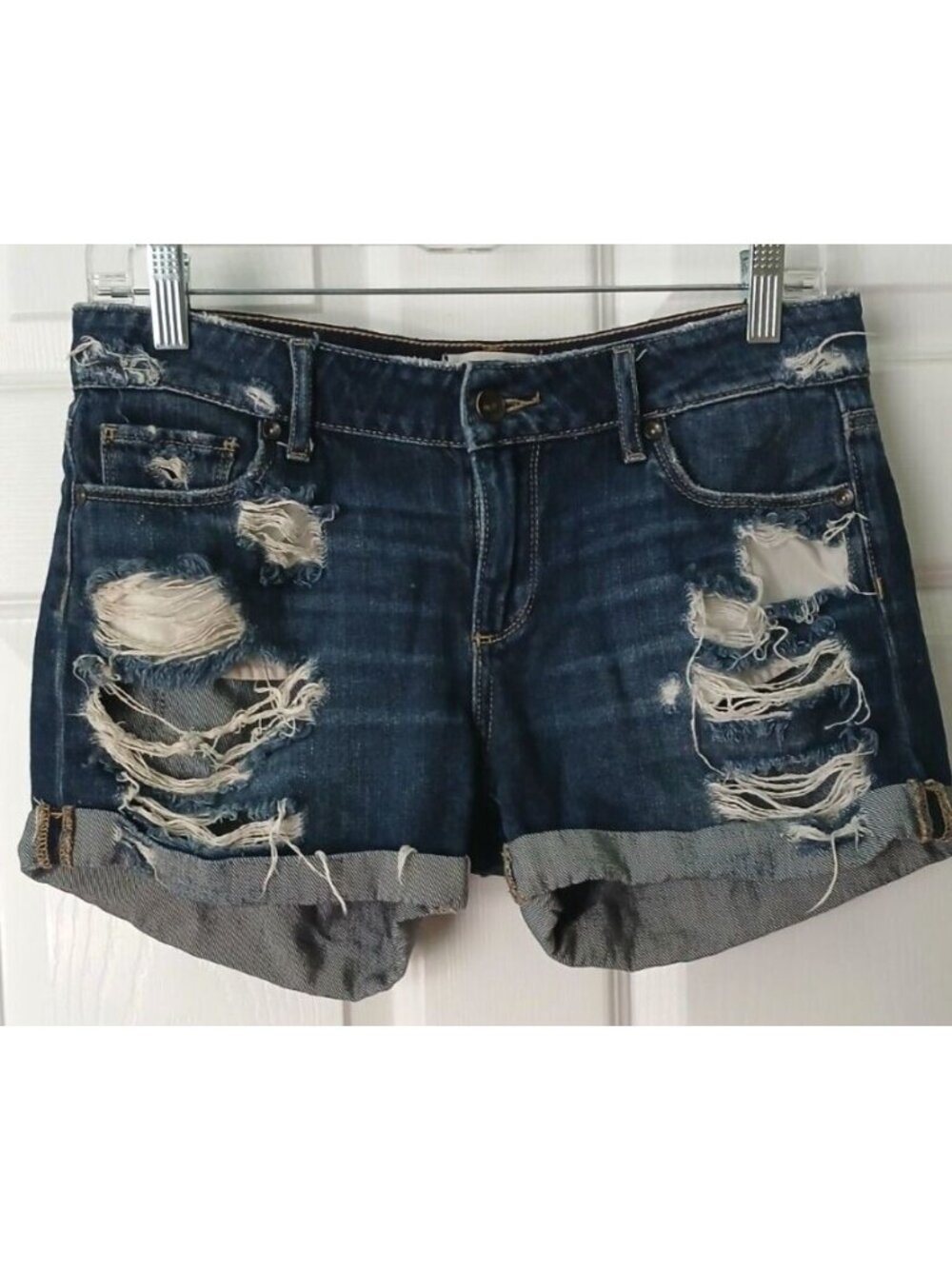 Paige Denim Jimmy Jimmy Short Size 26 Destroyed Cotton Blend Cuffed Jean #B1